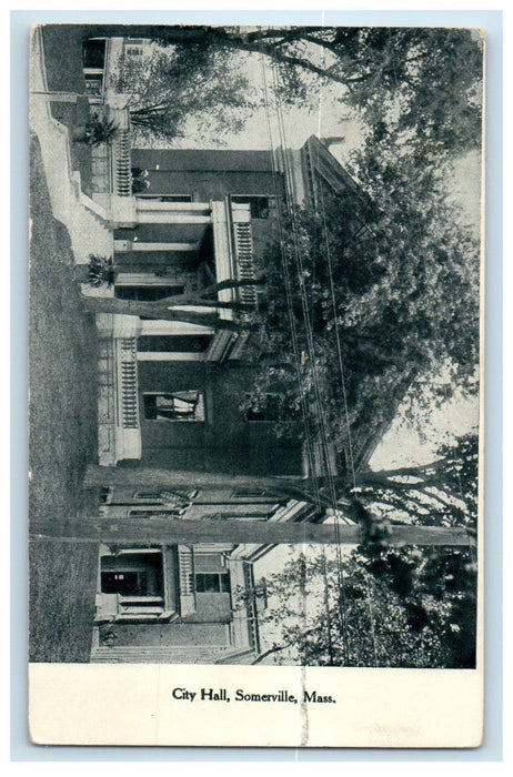 1913 View Of City Hall Somerville Massachusetts MA Posted Antique Postcard