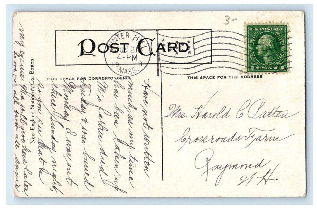 1913 View Of City Hall Somerville Massachusetts MA Posted Antique Postcard