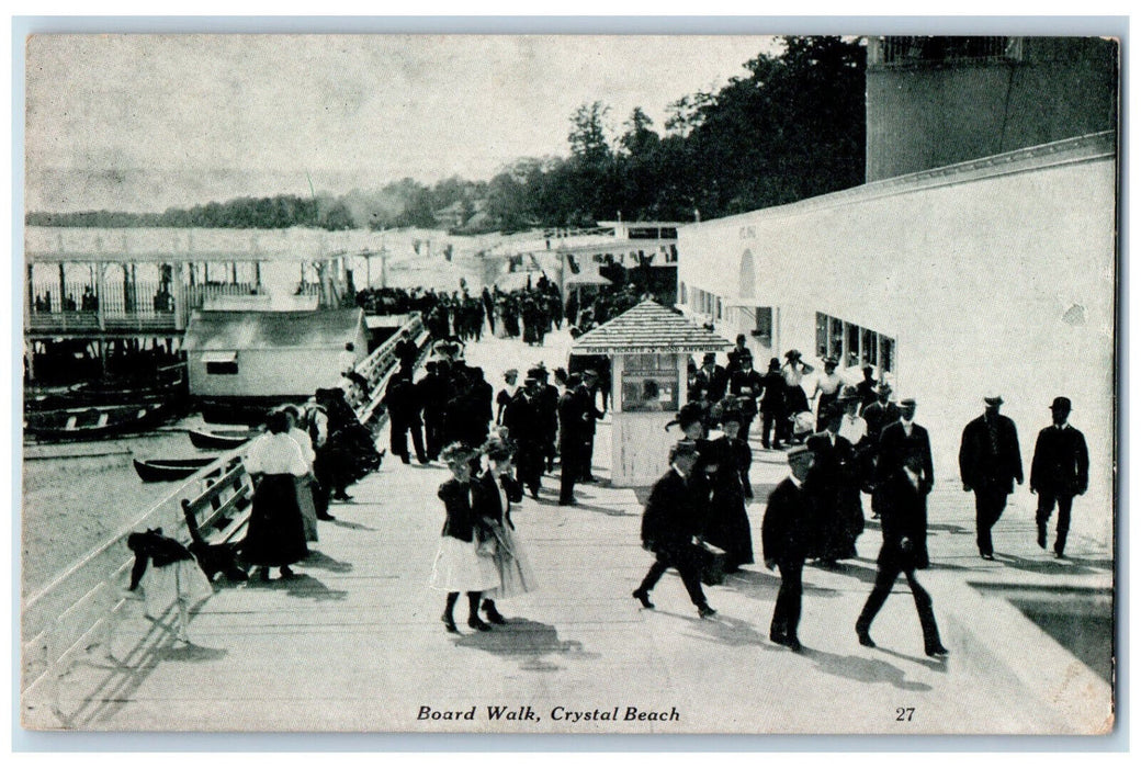 c1940's Boat Landing Ticket Booth, Board Walk Crystal Beach Canada Postcard