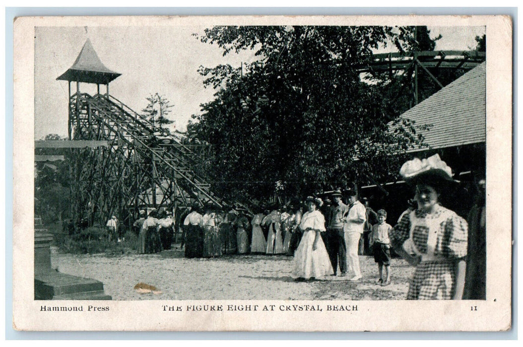 1907 The Figure Eight at Crystal Beach Canada Hammond Press Antique Postcard