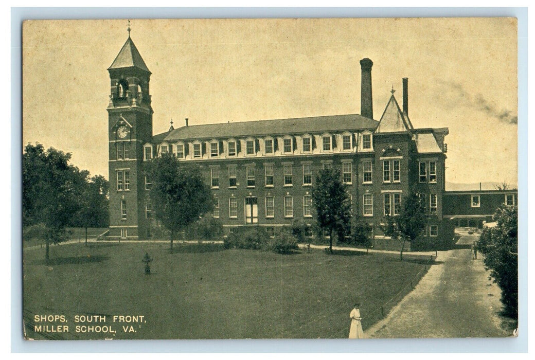 c1910's Shops South Front Miller School Virginia VA Charlottesville Postcard