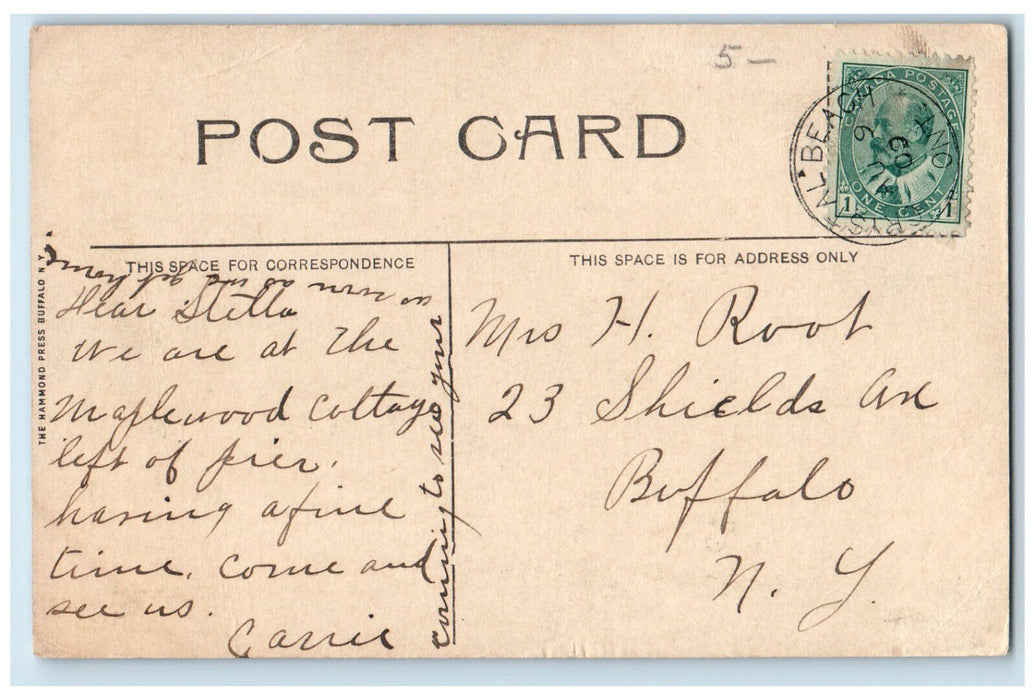 1909 Bump the Bumps, Ticket Booth, Crowds, Crystal Beach Ontario Canada Postcard