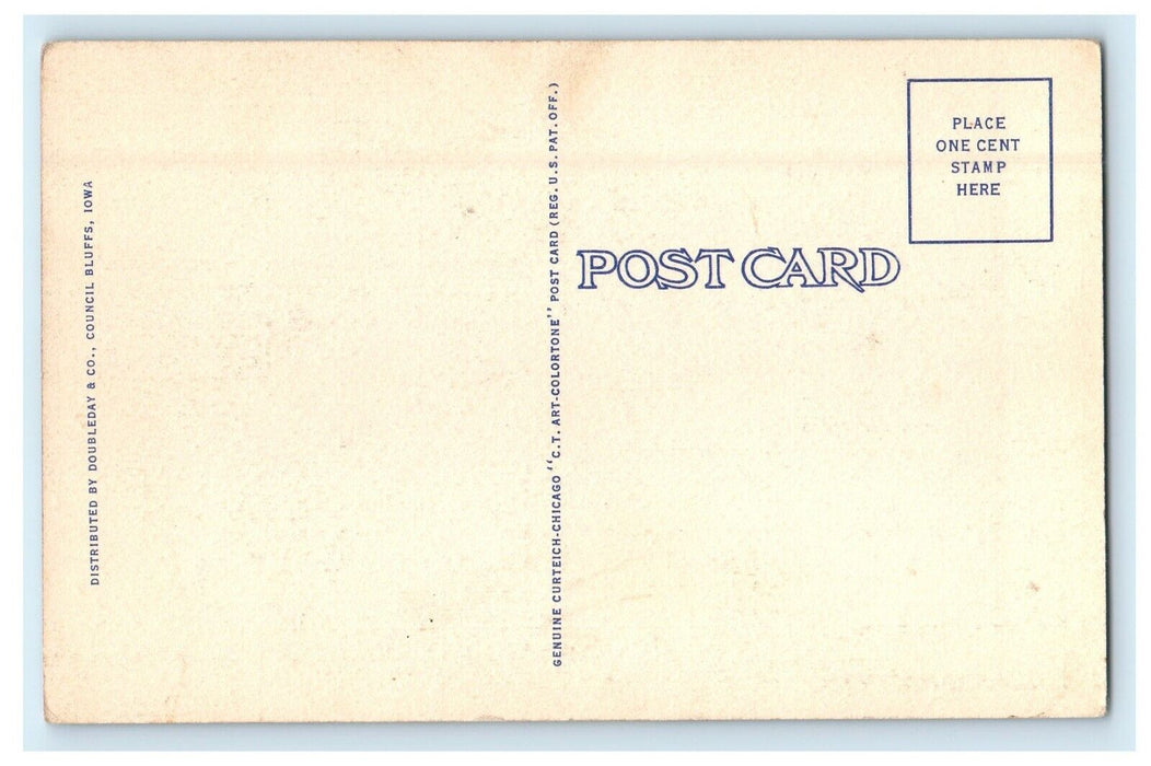 c1940's Milt Moe On Tea Trader Cowboy Bucking Rodeo R.R Doubleday Postcard