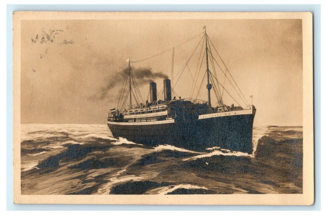 1913 Norddeutscher Lloyd Steamship German RPPC Photo Antique Postcard