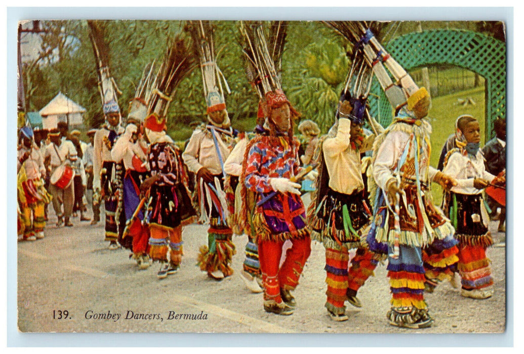 1956 Gombey Dancers, Hamilton Bermuda Posted Vintage Postcard