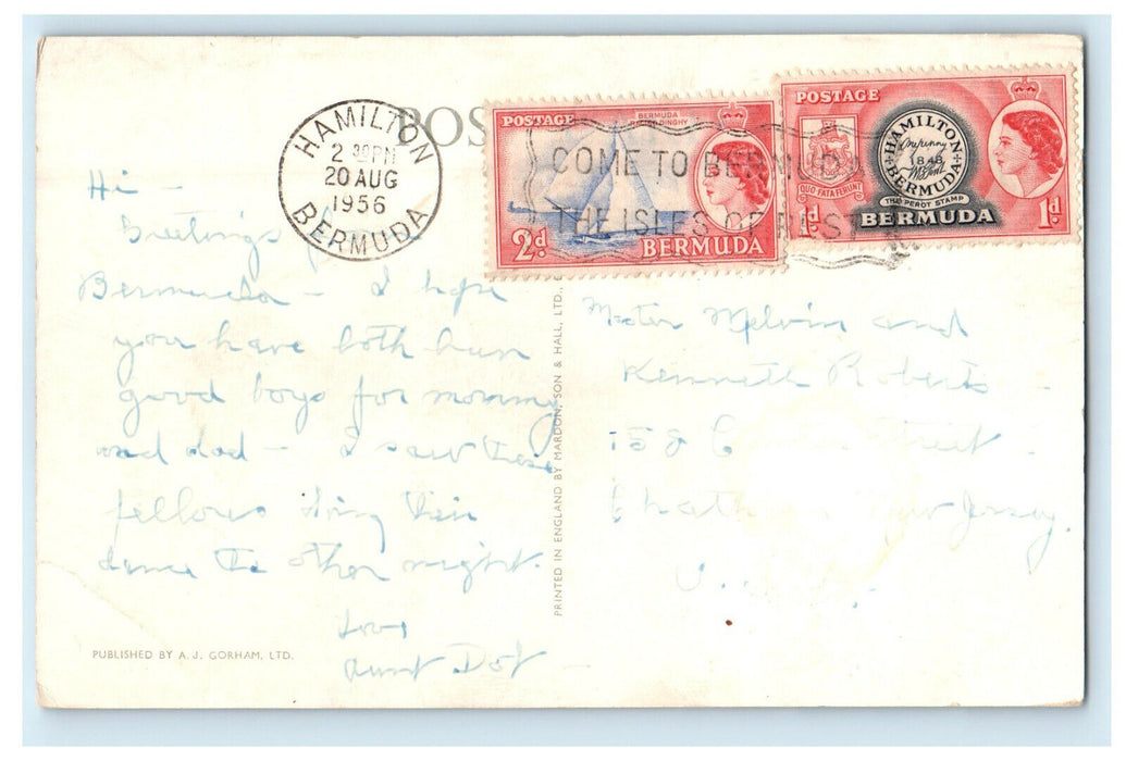 1956 Gombey Dancers, Hamilton Bermuda Posted Vintage Postcard