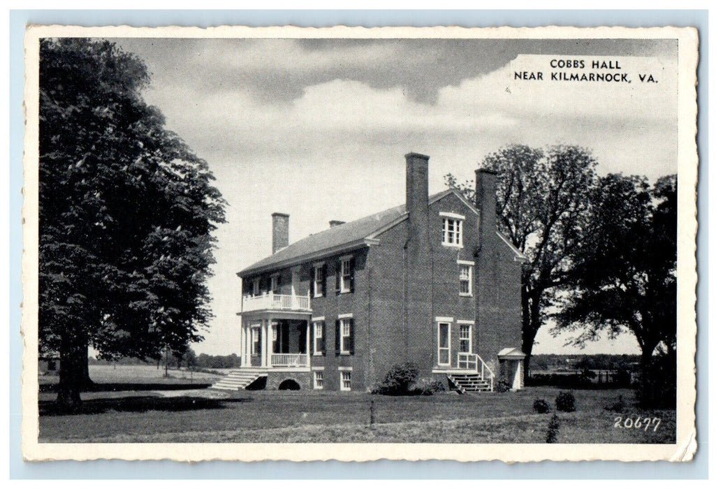 1943 Cobbs Hall Building Near Kilmarnock Virginia VA Posted Vintage Postcard