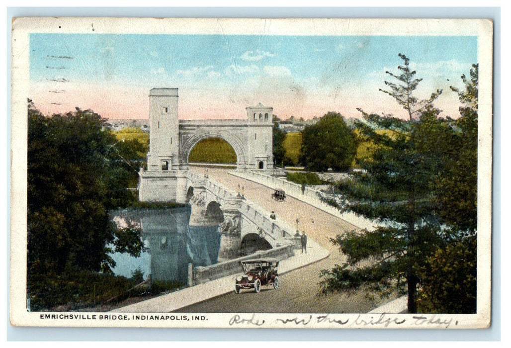 c1920s Emrichsville Bridge, Indianapolis Indiana IN Posted Vintage Postcard