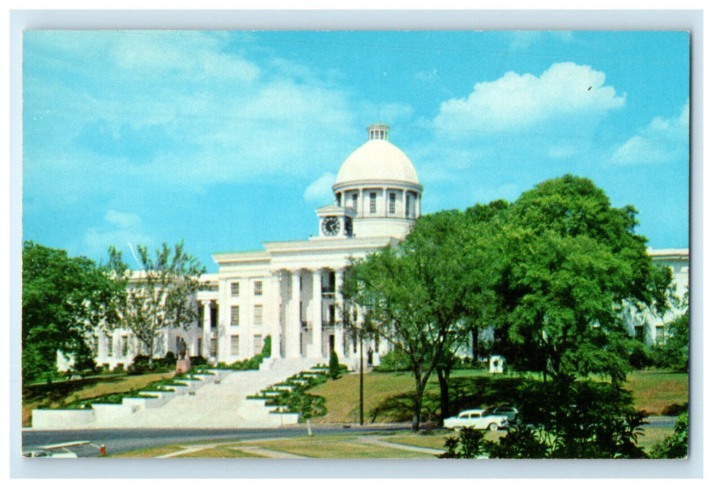 c1950s View of Trees, Entrance to State Capitol Montgomery, Alabama AL Postcard