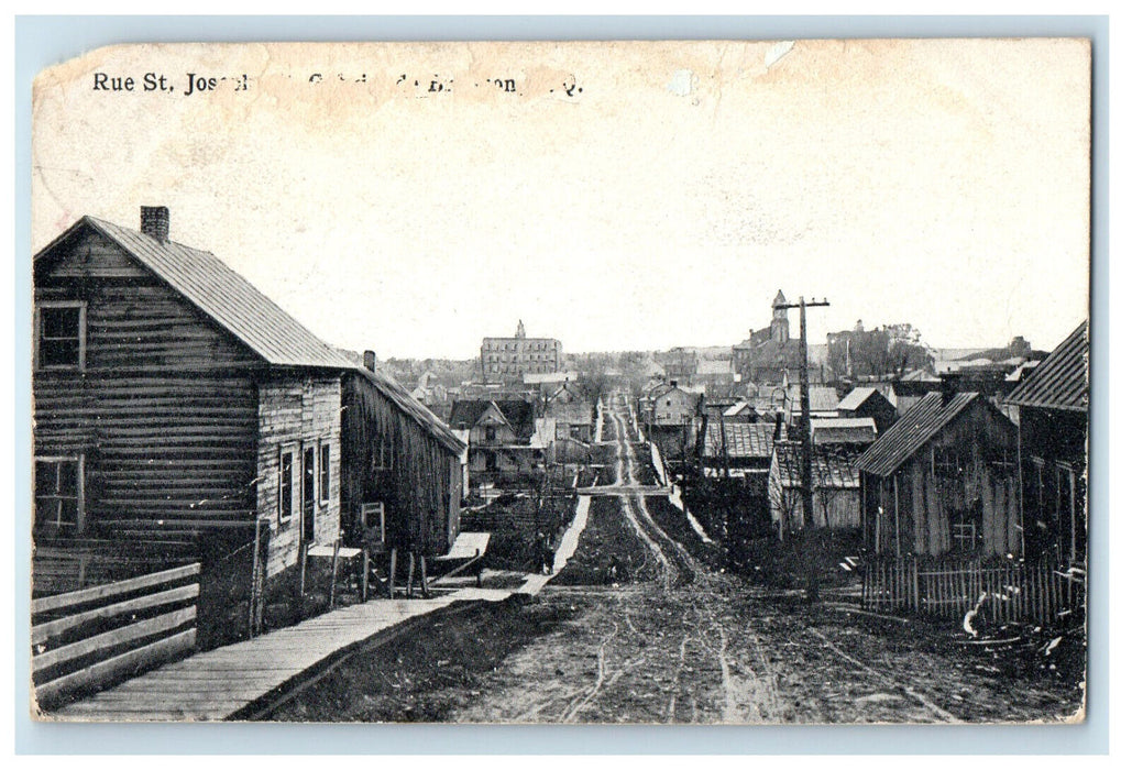 c1940s Rue Street St. Joseph Gabriel Quebec Canada CA Posted Dirt Road Postcard