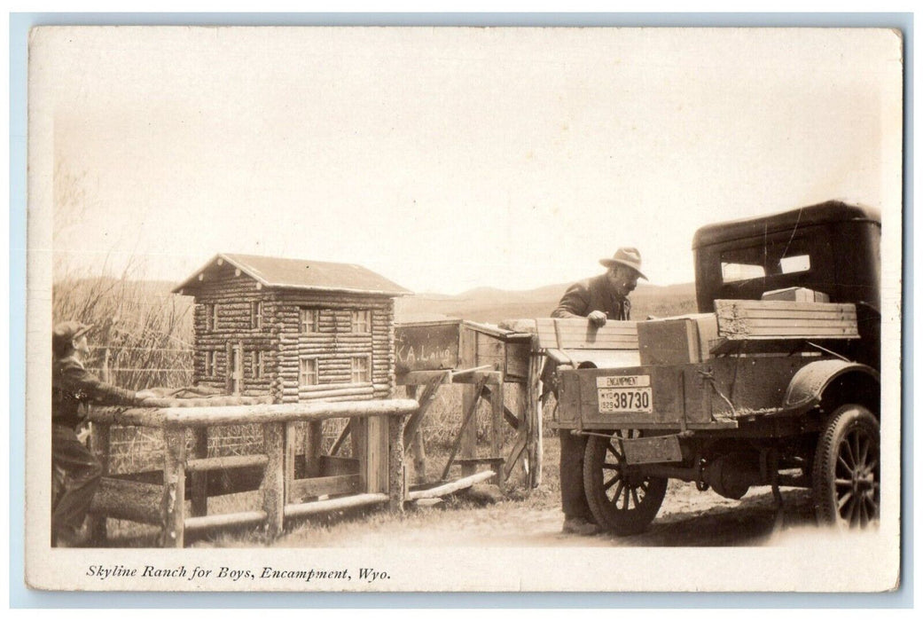 c1910s  Skyline Boys Ranch Model Encampment Wyoming WY RPPC Photo Postcard