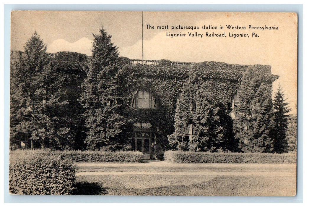 Ligonier PA, Station Western Pennsylvania Ligonier Valley Railroad Postcard