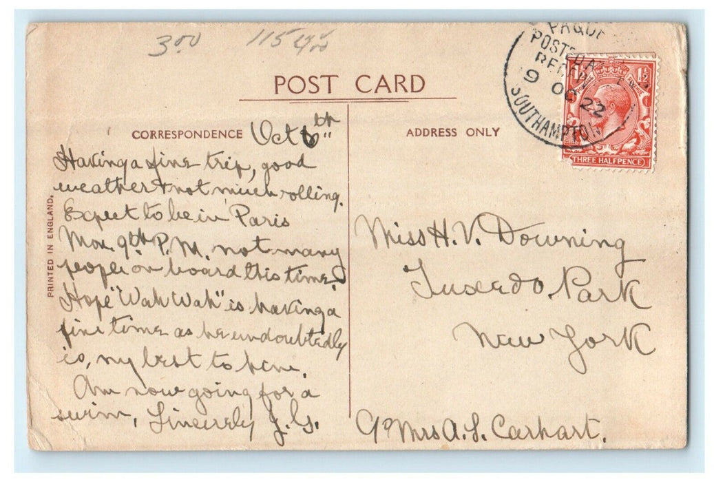 c1910's Cunard Line R.M.S Aquitania Steamer Ship Multiview Antique Postcard