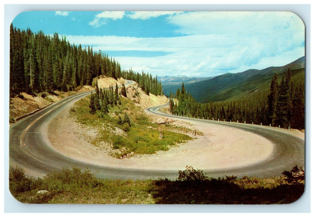 c1950's Switchbacks Western Slope Berthoud Pass On Hway Colorado CO Postcard