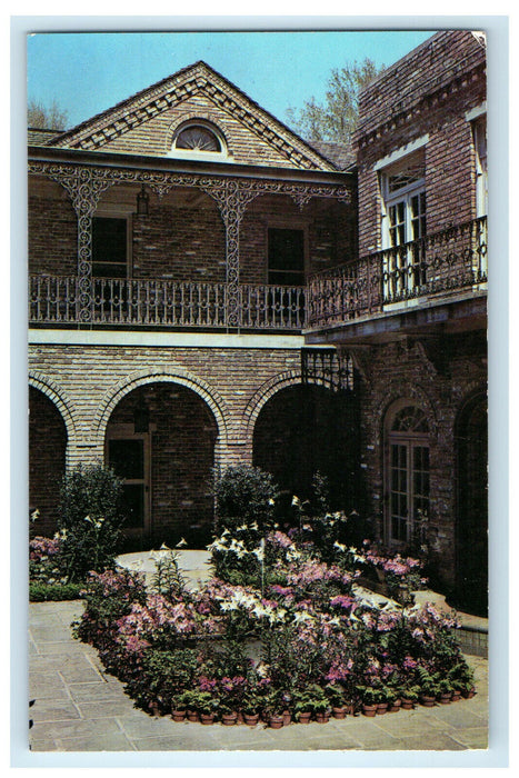 c1950s Picturesque Court Yard at Bellingrath Gardens Mobile Alabama AL Postcard