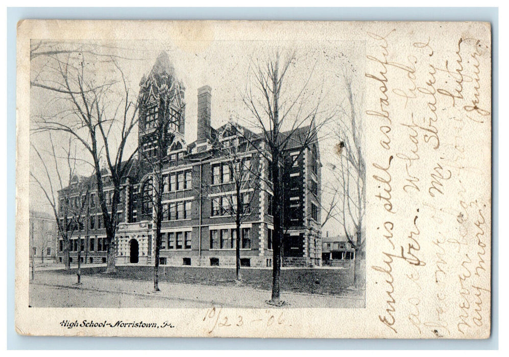 1906 High School Morristown Pennsylvania PA Posted Antique Postcard