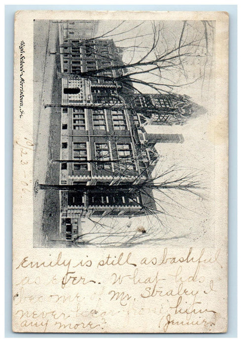 1906 High School Morristown Pennsylvania PA Posted Antique Postcard