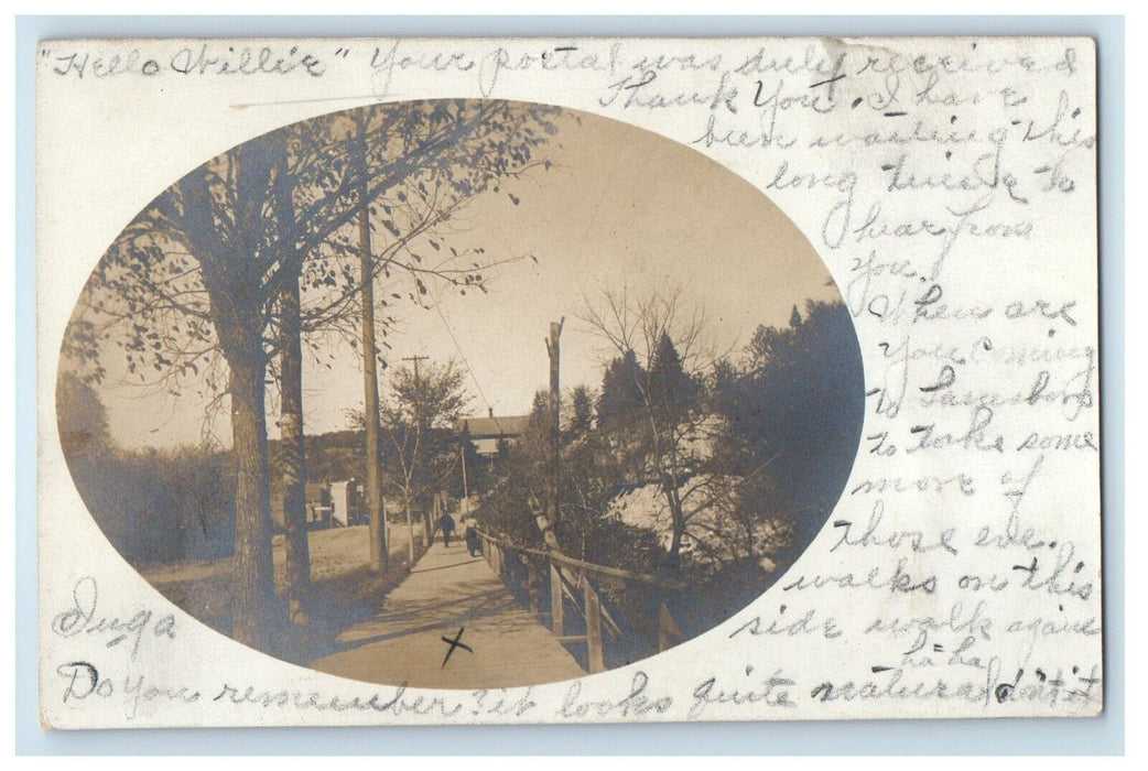 A View Of Bridge Lanesboro Minnesota MN RPPC Photo Posted Antique Postcard