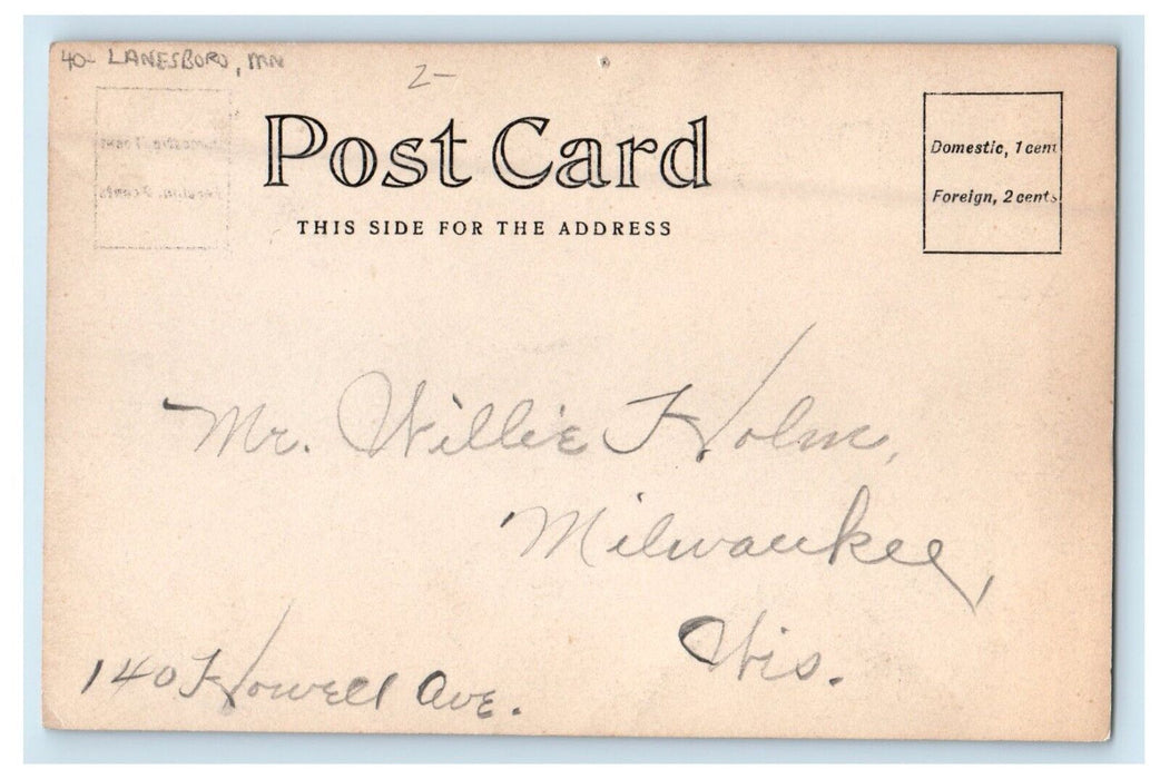 A View Of Bridge Lanesboro Minnesota MN RPPC Photo Posted Antique Postcard