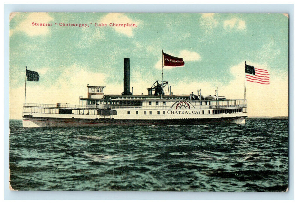c1910s Steamer Chateaugay Lake Champlain National Railway News Co. Postcard