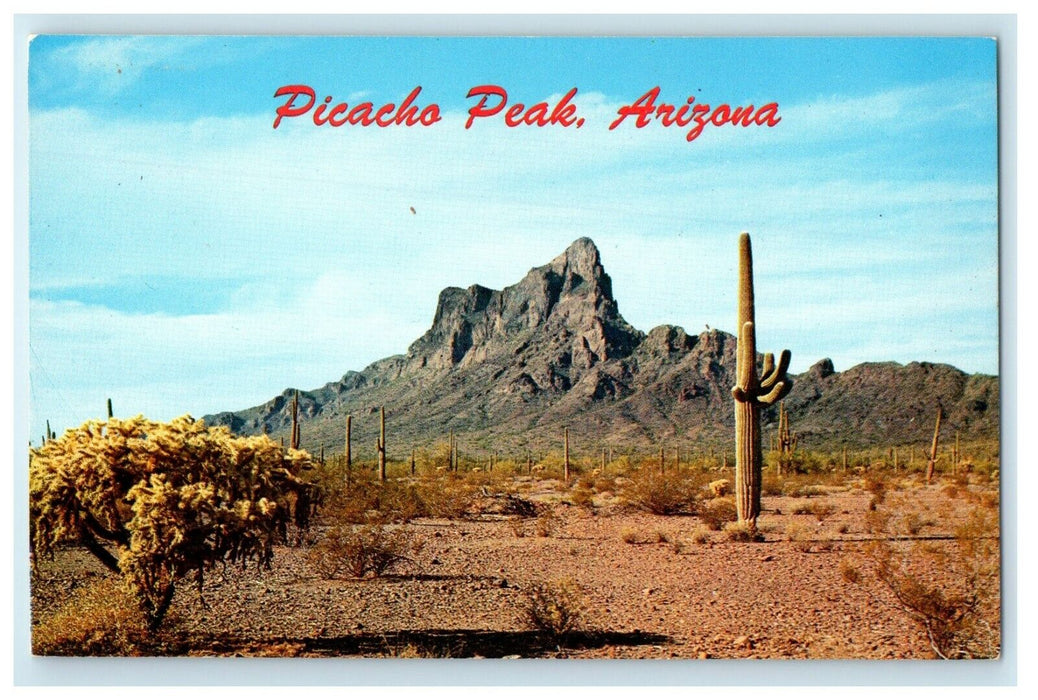 c1960's Picacho Peak From Desert Highway Arizona AZ Vintage Postcard