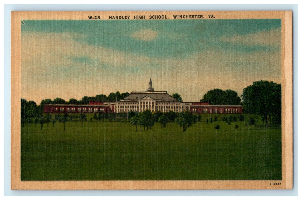 View Of Handley High School Campus Building Winchester Virginia VA Postcard