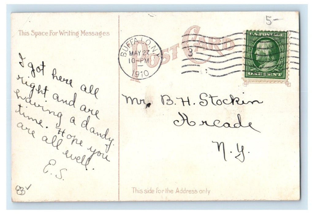 1910 N. Y. C. R. R. Railroad Train Yards Buffalo New York NY Antique Postcard