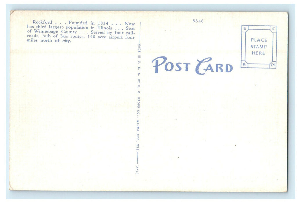 c1920s Eastern Star and Masonic Home Rockford Illinois IL Postcard