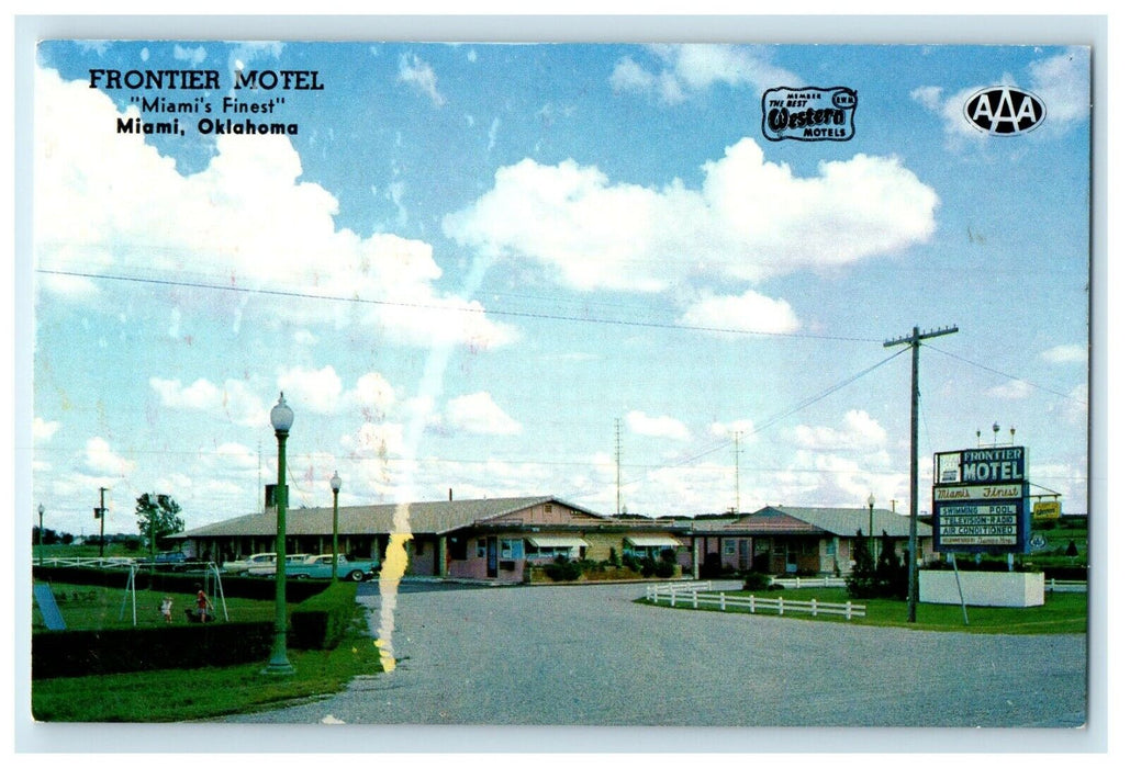 c1950's Frontier Motel Miami's Finest Miami Oklahoma OK Vintage Postcard