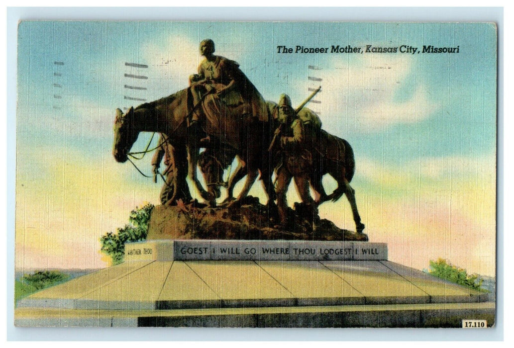 1949 The Pioneer Mother Kansas City Missouri MO Posted Vintage Postcard