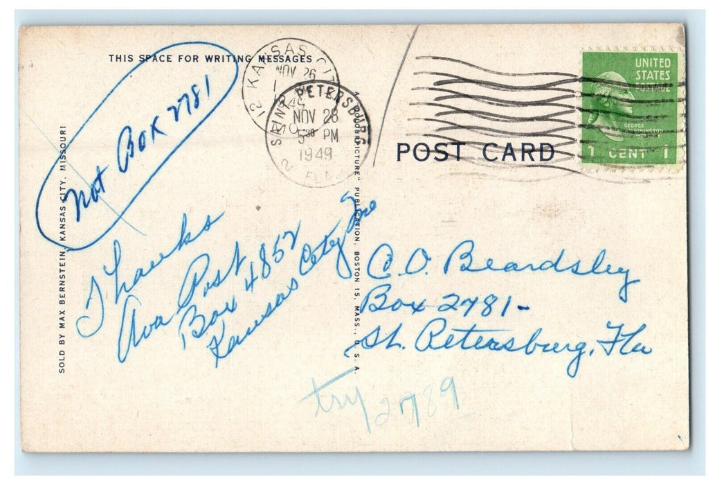 1949 The Pioneer Mother Kansas City Missouri MO Posted Vintage Postcard