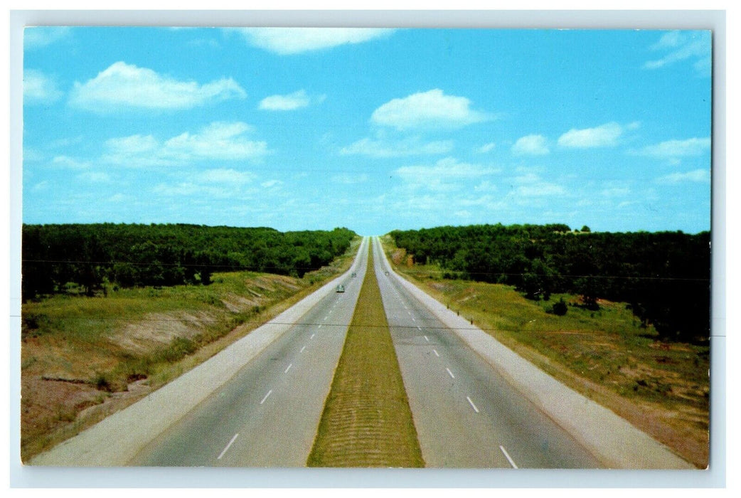Scene Along The Turner Turnpike Oklahoma City Oklahoma OK Vintage Postcard