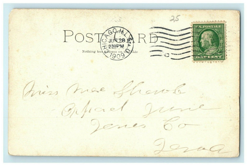1909 Humboldt Park Boathouse Chicago Illinois IL Posted Antique Postcard