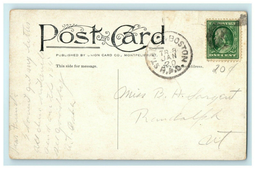 c1910 Kellington Peak RPO Boston Station Randalph Vermont VT Posted Postcard