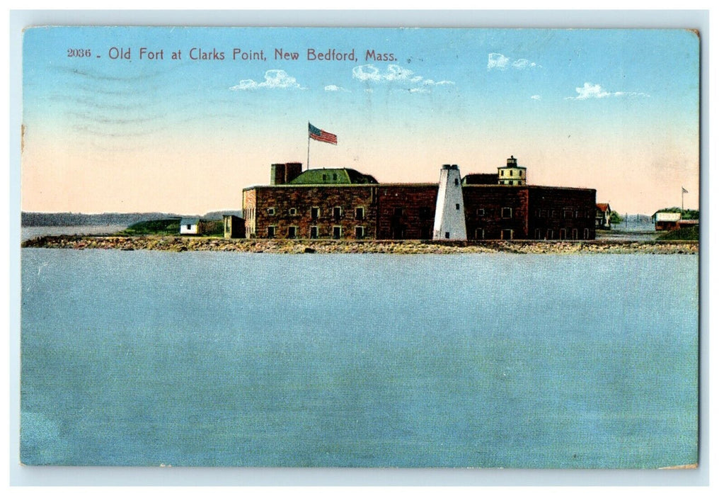 1910 Old Fort at Clarks Point New Bedford, Massachusetts MA Postcard
