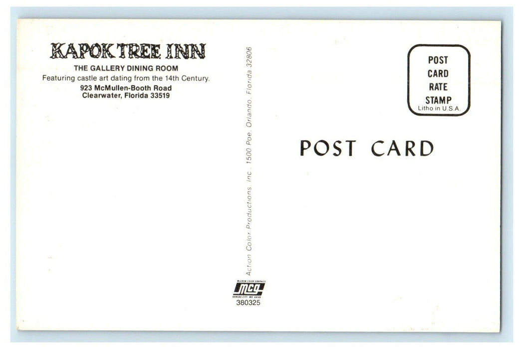 Kapok Tree Inn Gallery Dining Room Interior Clearwater Florida FL Postcard