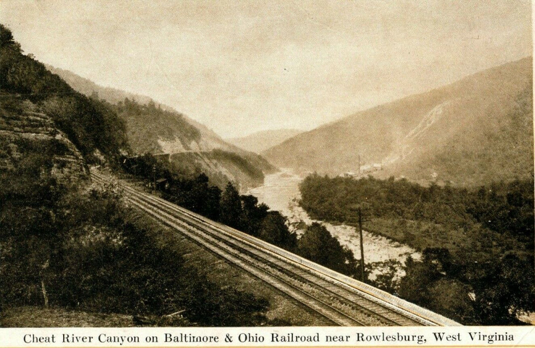 c1910 Cheat River Canyon Railroad Rowlesburg West Virginia VA Postcard