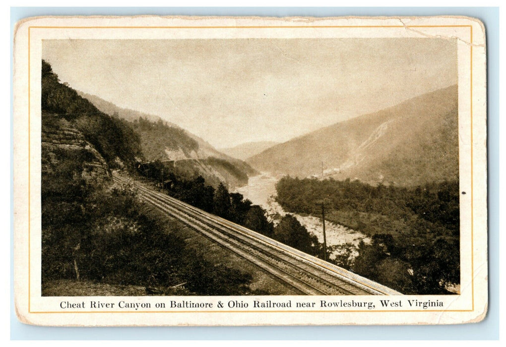 c1910 Cheat River Canyon Railroad Rowlesburg West Virginia VA Postcard