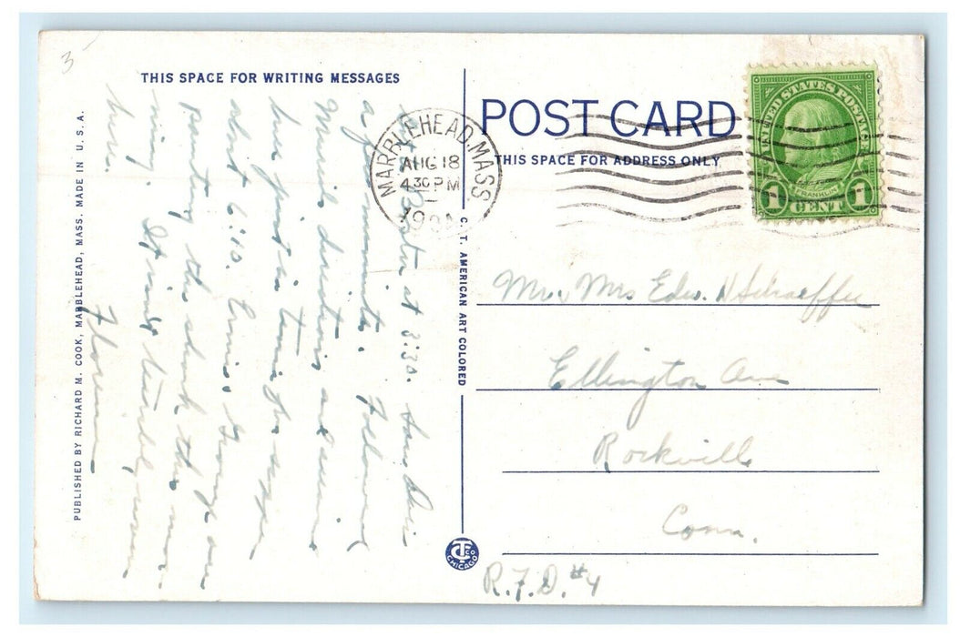 1934 Agnes Surriage Well Marblehead Massachusetts MA Vintage Postcard