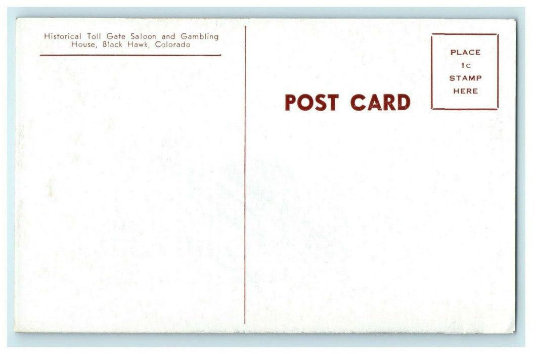 c1940's Toll Gate Saloon Gambling House Black Hawk Colorado CO Antique Postcard