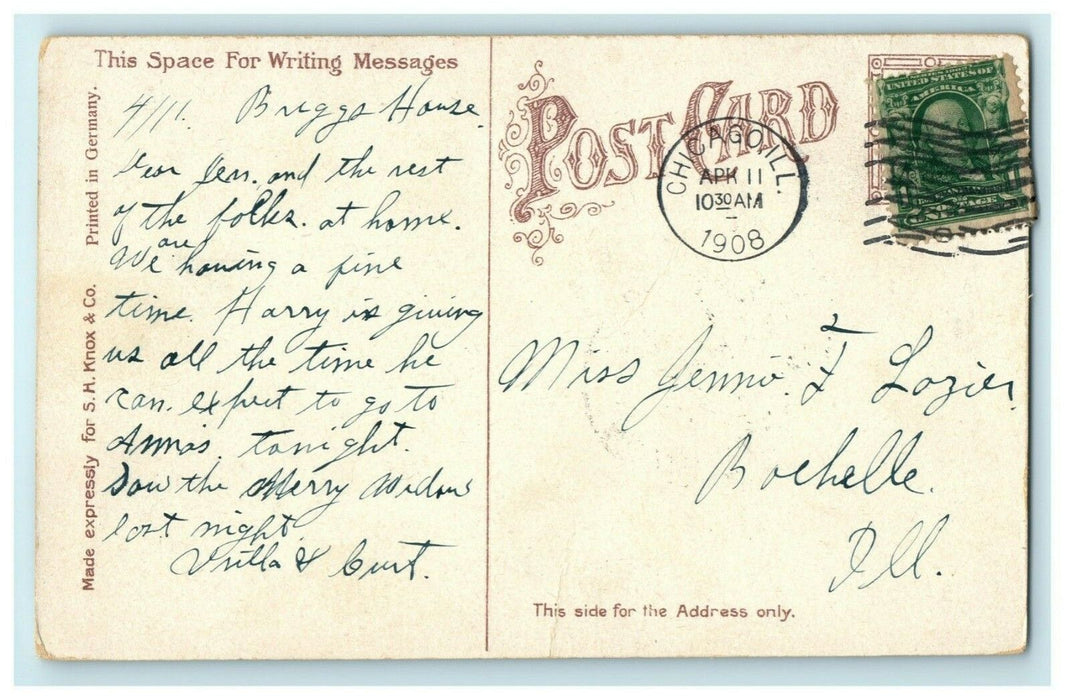 1908 Boat House Lincoln Park Chicago Illinois IL Posted Antique Postcard