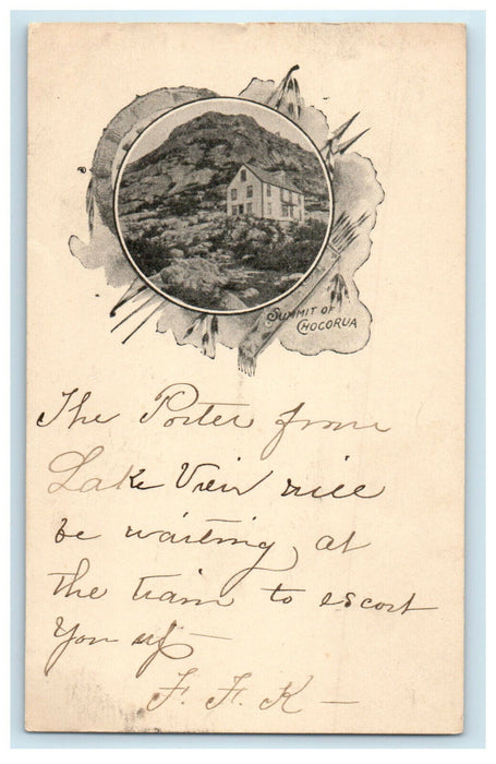 1906 Summit of Chocorua New Hampshire NH Silverlake NH Posted PMC Postcard