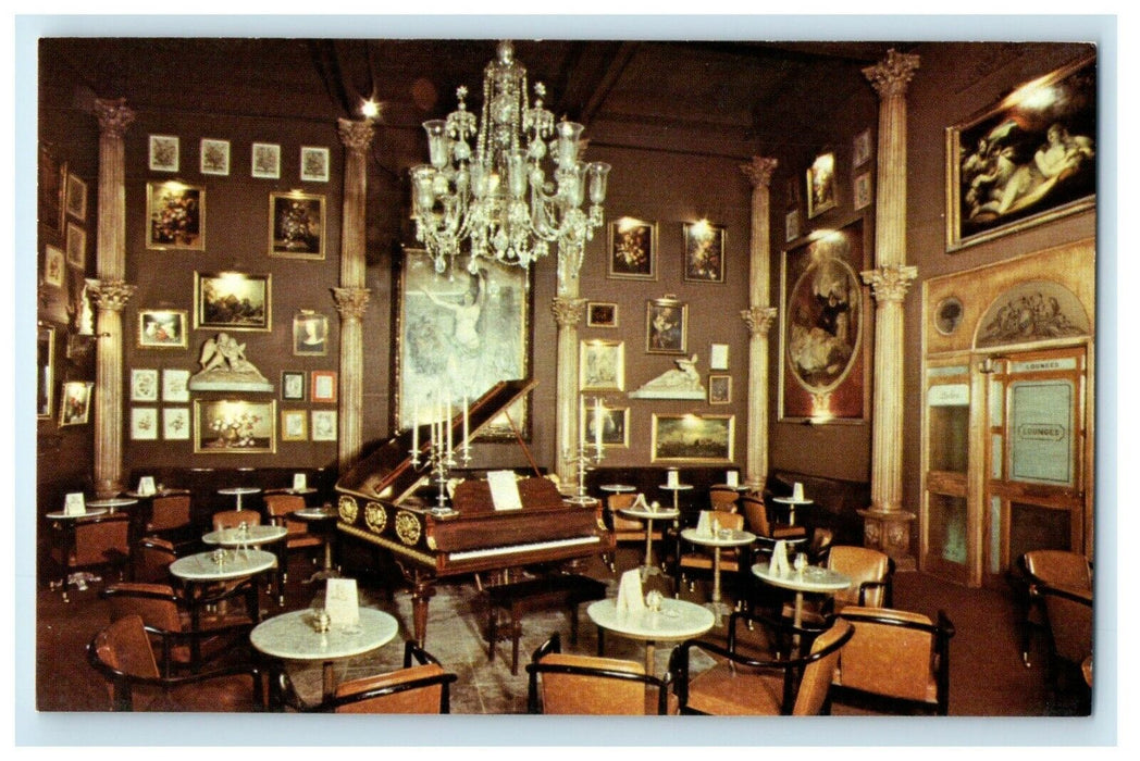 Baumgardner's Art Gallery Lounge Piano Interior Clearwater Florida FL Postcard