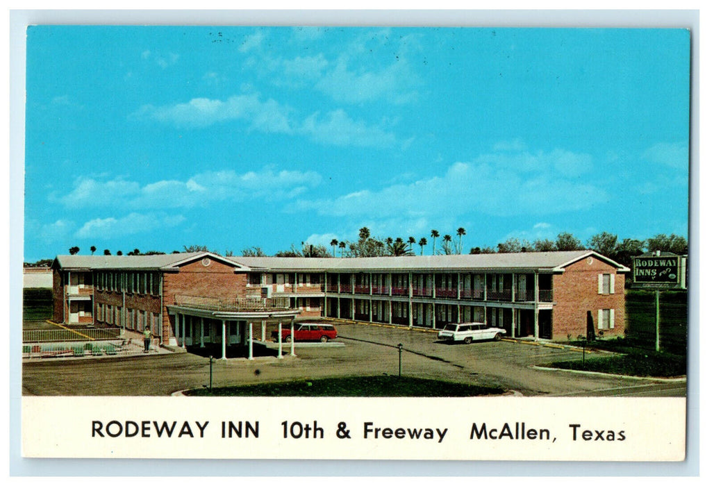c1960s Rodeway Inn 10th & Freeway McAllen, Texas TX Unposted Postcard