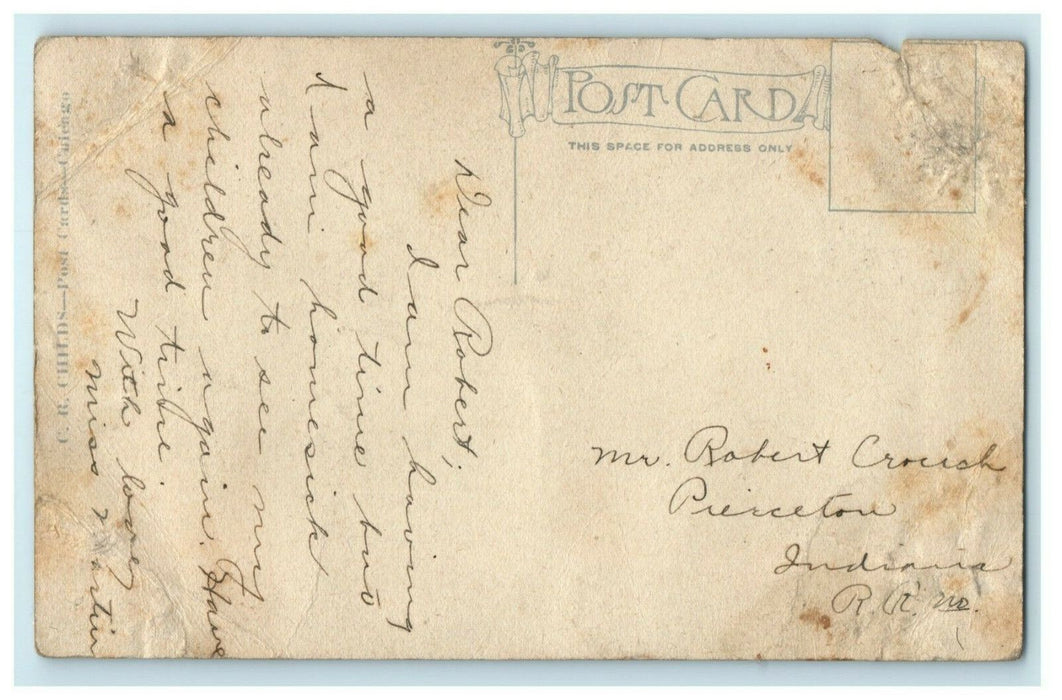 1910 U.B. Church Albion Indiana IN Posted Antique Postcard