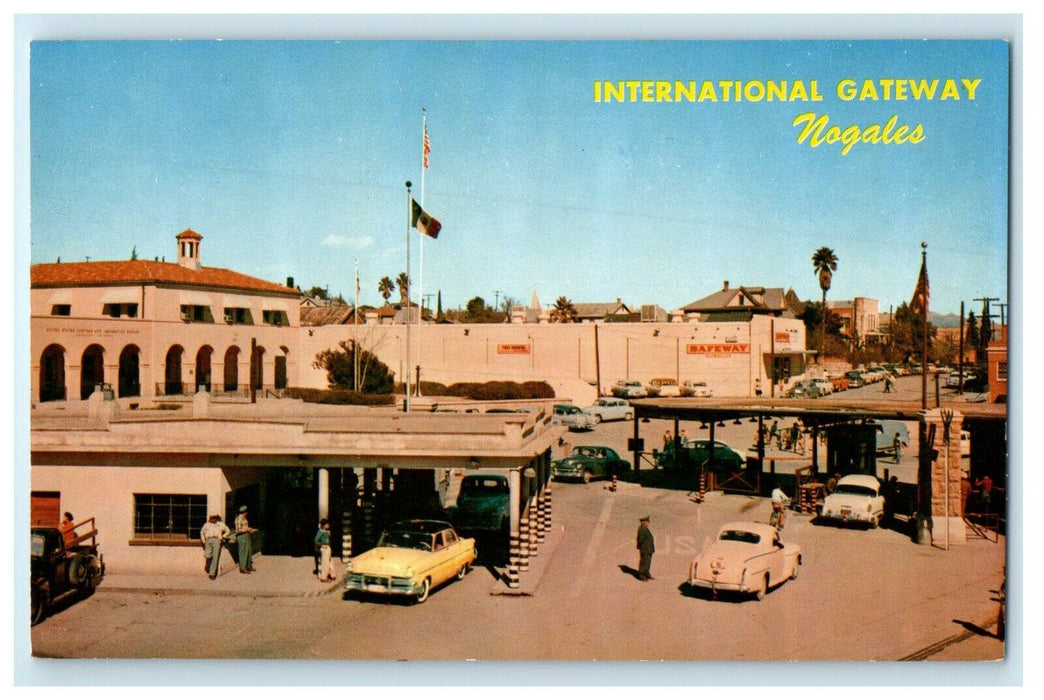 1962 International Gateway Cars Nogales Arizona AZ Vintage Postcard