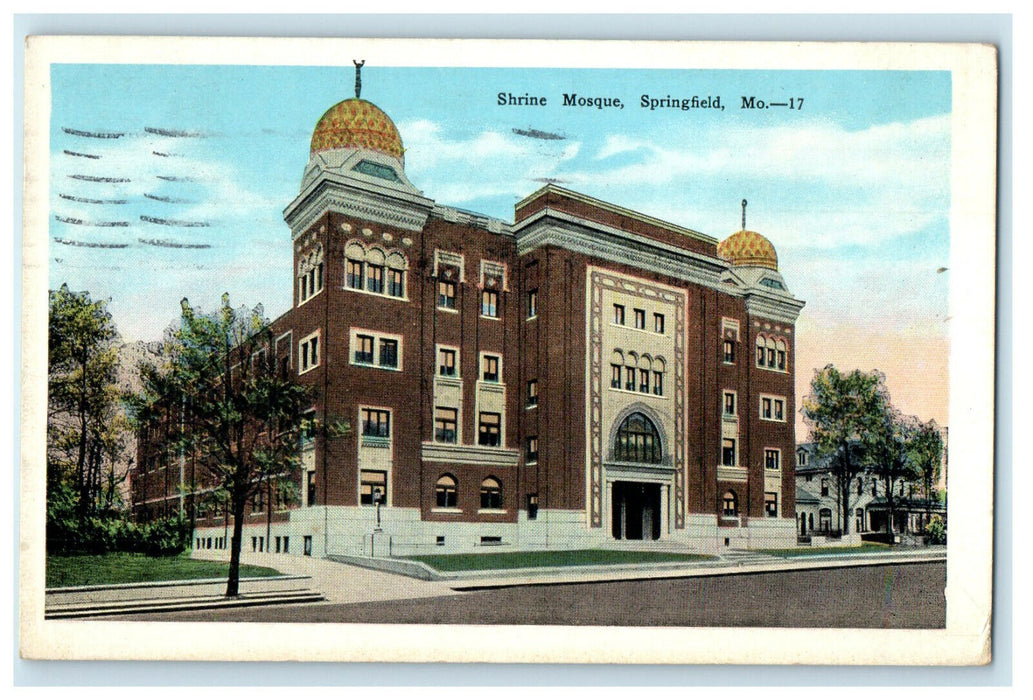 1928 Shrine Mosque Springfield Missouri MO Posted Vintage Postcard