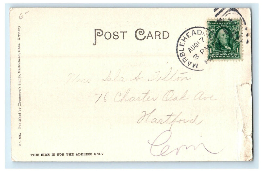 1906 Old Fort Sewall Beach Scene Marblehead Massachusetts MA Antique Postcard
