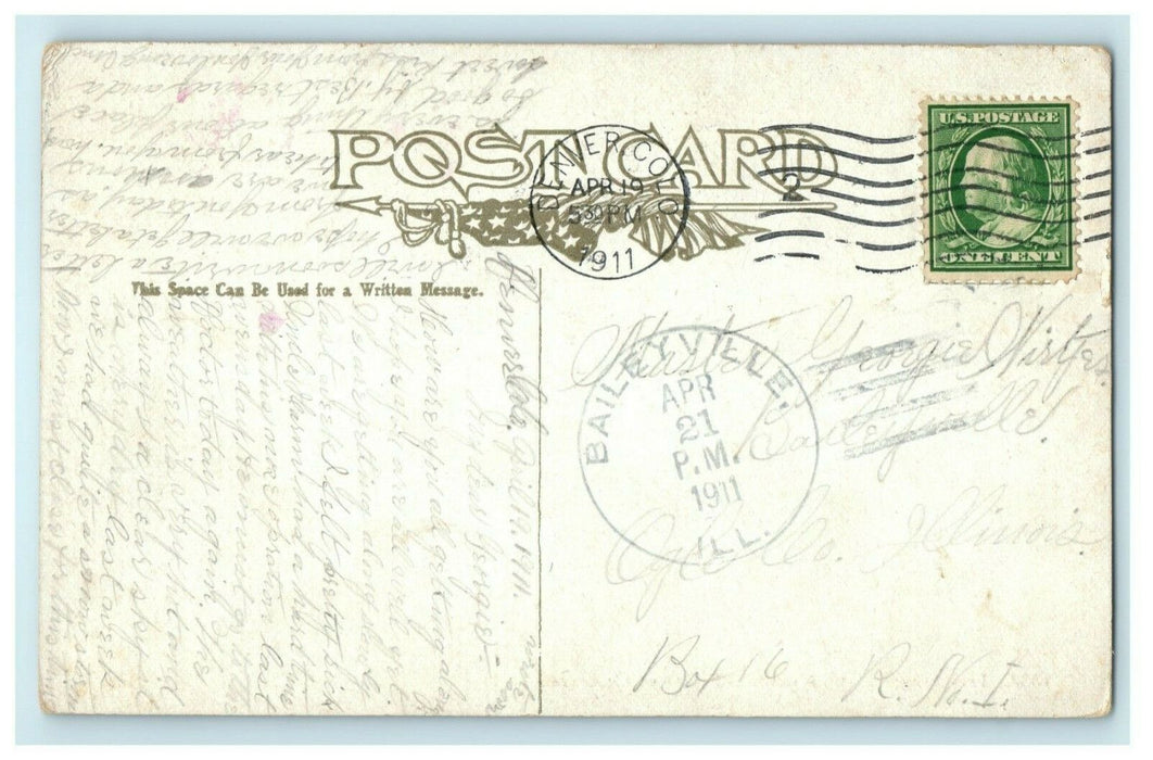 1911 Freighting on Mountain Roads Colorado Baileyville Illinois Posted Postcard