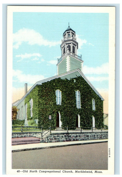 c1930's Old Church Congregational Church Marblehead Massachusetts MA Postcard